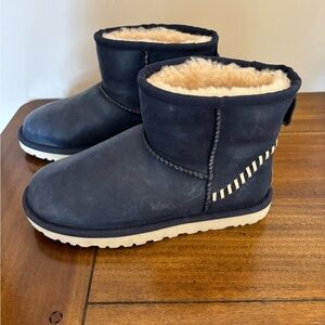 Blue, Fur Lined Ugg Ankle Boots